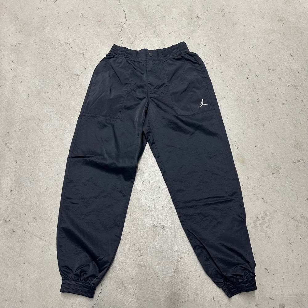 Jordan Brand Kids Boys Black Nylon Track Jogger Pants Snap Fly Youth Size Small